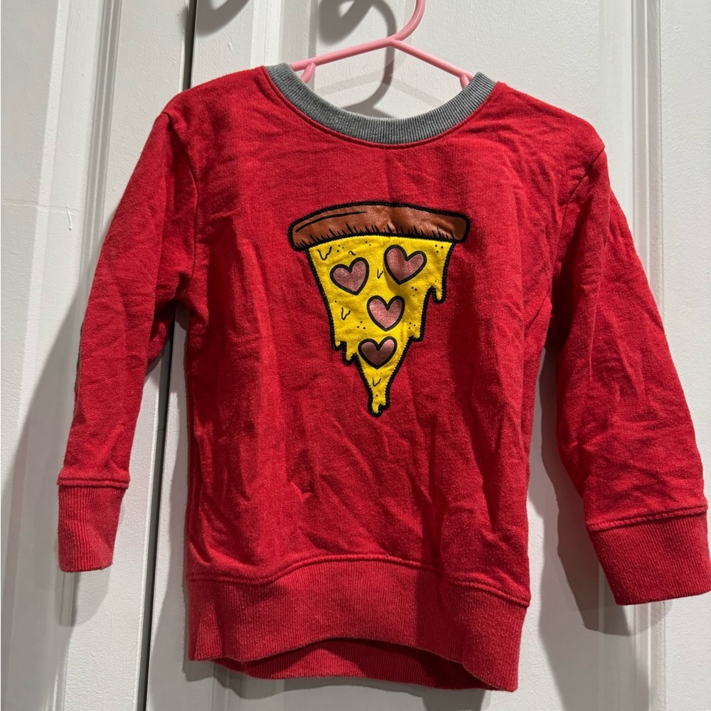 Cat & Jack Red Pizza Heart Graphic Sweatshirt